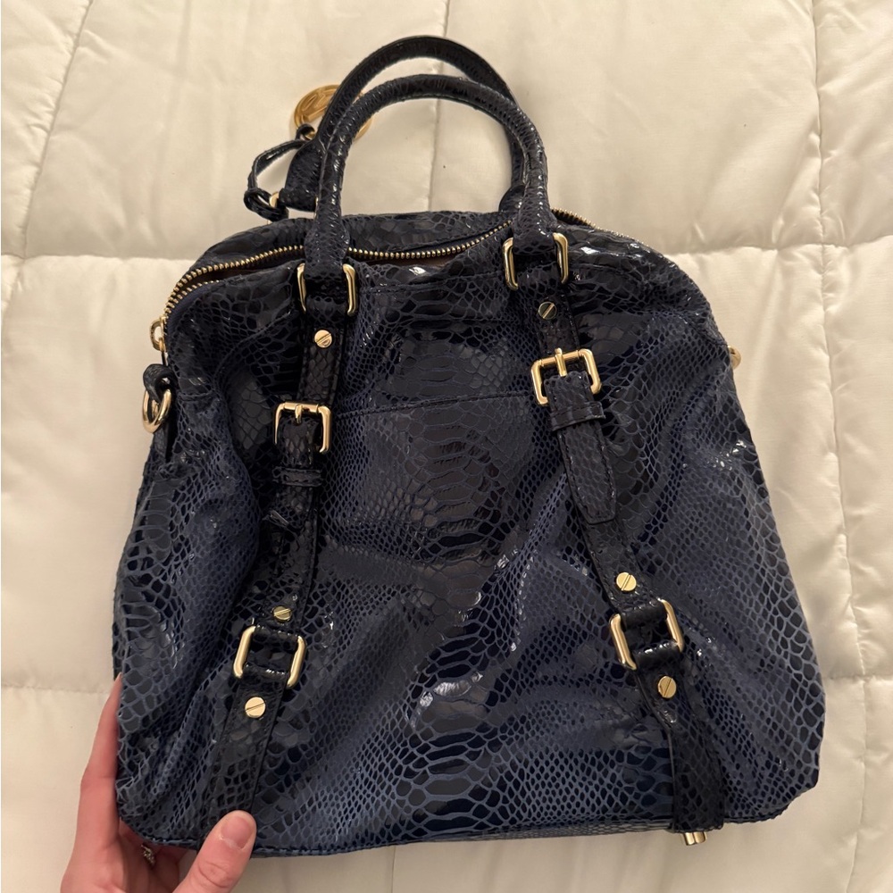 Michael Kors Navy Snakeskin Bag